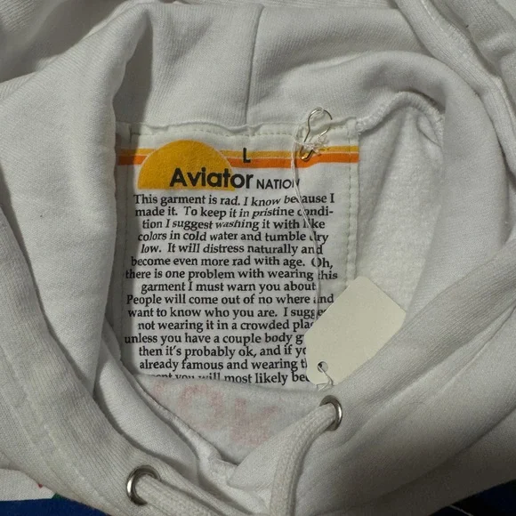 Aviator Nation- Miami Florida RELAXED PULLOVER HOODIE in White - Picture 3 of 3